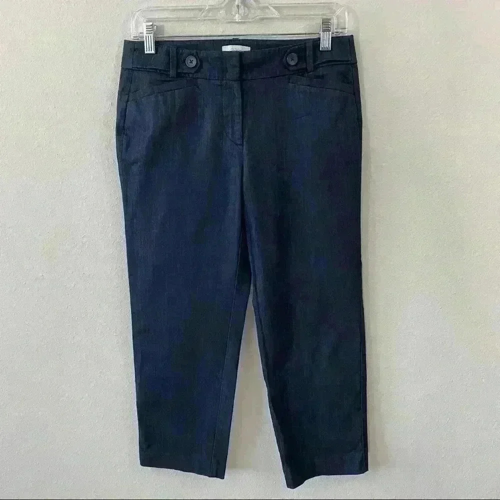 Loft dark indigo crop pants